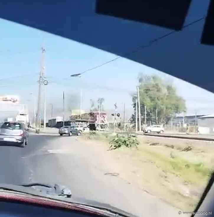 Video: Trein krijgt een onverwachte vracht