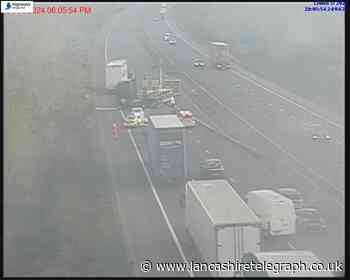 Kendal: M6 lanes shut after lorry crosses through central reservation