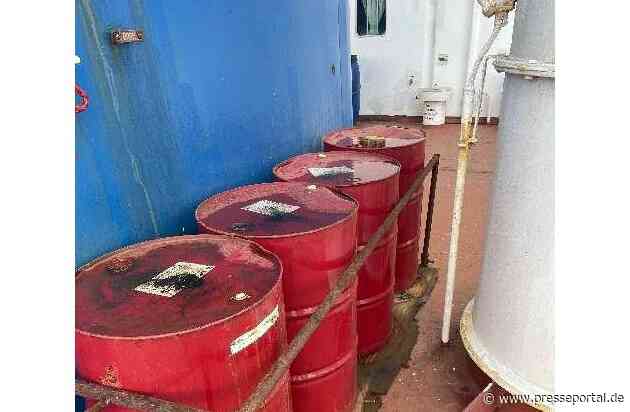 WSPI-OLD: Wasserschutzpolizei findet rostige Altölfässer auf einem Seeschiff in Nordenham
