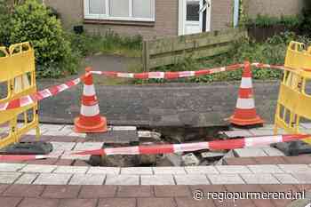 Sinkhole op de Gorslaan in Purmerend