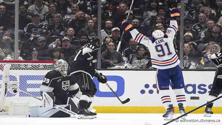 Kane makes impact with Gordie Howe hat trick, Oilers rout Kings to take series lead