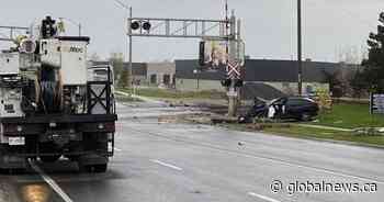 Man in life-threatening condition after collision with hydro pole in Scarborough