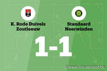 RD Zoutleeuw B speelt thuis gelijk tegen Standaard Neerwinden