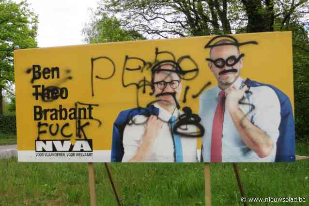 Vandalen spuiten schunnige taal op verkiezingsbord N-VA