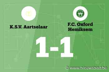 Aartselaar en Oxford Hemiksem delen de punten