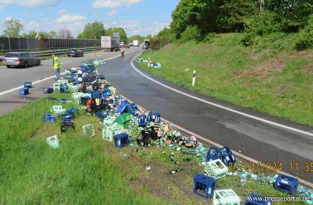 POL-OL: ++ Sattelzug verliert Getränkekisten auf der A 28 ++ Anschlussstelle Westerstede zeitweise gesperrt ++