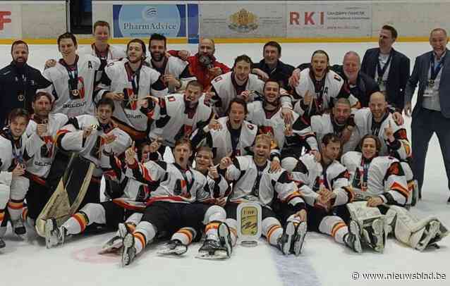 Aanvoerder Vadim Gyesbreghs loodst Belgische IJshockeyteam ongeslagen naar titel in hun groep: “Onze brede en kwalitatief sterke kern maakte het verschil”
