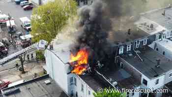 3-alarm fire rips through Pa. rowhomes, collapsing roofs
