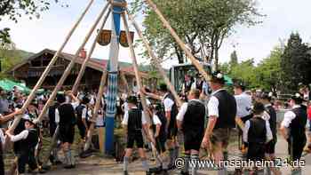 Premiere vor dem Trogerhaus: Maibaum ziert erstmals den künftigen Dorfplatz von Au