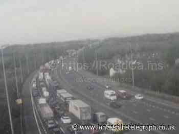 Three lanes closed on M6 near Preston due to crash