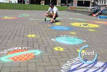 Flipka ontwerpt hinkelpad op speelplaats van BS Atheneeke in Tongeren