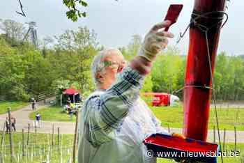 Na zebrapad en bank nu ook wijnrank in regenboogkleuren