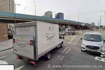 Barking Road, Canning Town: Motorcycle crashes into car