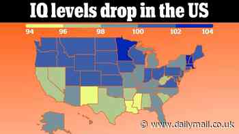 As research warns IQ is falling for first time EVER.... our map reveals average scores in every US state