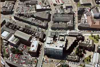 Photo of Blackburn from the air shows telephone exchange