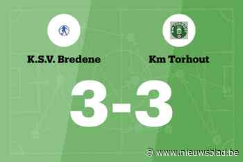 SV Bredene B en KM Torhout B delen de punten