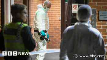 Man stabbed in flats where 'substance' found