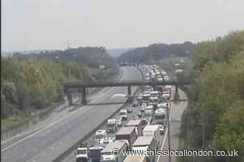Live: M25 Brentwood junction closed after vehicle fire