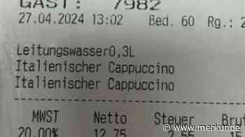 Autobahn-Cappuccino-Rechnung in Österreich zieht Kunde die Schuhe aus