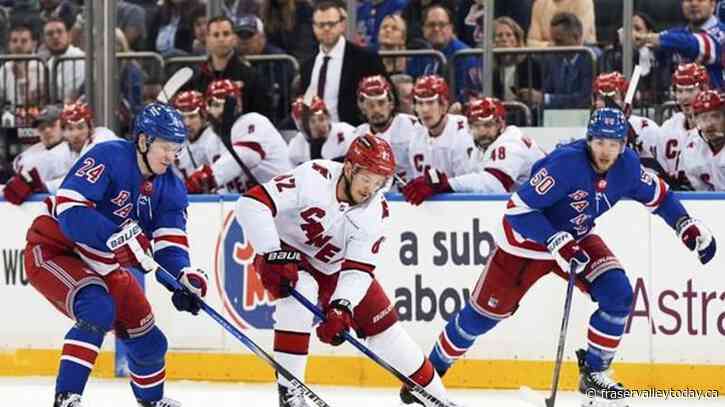 Rangers win 4-3 over Hurricanes on power-play goal in 2OT