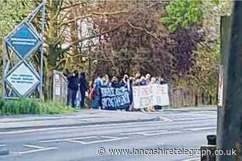 Gaza activists protest at Brookhouse Aerospace in Darwen