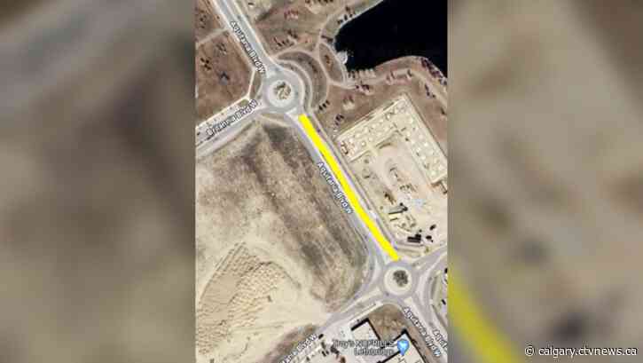 Northbound lane closed along Aquitania Blvd in Lethbridge