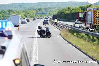 Plötzlich war der Reifen platt: Motorrad-Unfall auf der A2