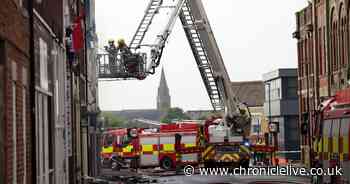 Dozens of firefighters called to tackle early morning blaze in Sunderland city centre as police treat incident as suspected arson