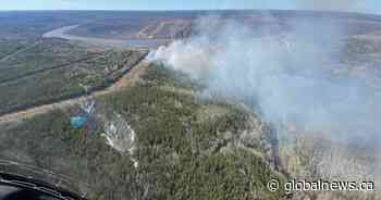 Out-of-control wildfire burns in northeastern Alberta