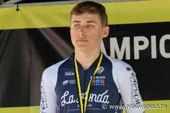 Kyano Cottignies op het podium in de Vredeskoers