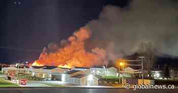 Large structure fire in Bathurst, N.B., under control but still active, officials say