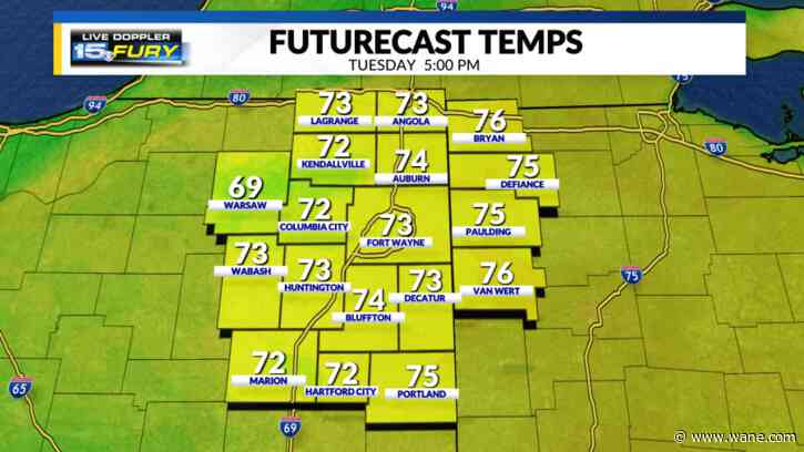 A wet and cooler day with rain through the afternoon