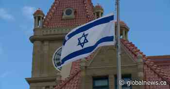 Flag of Israel flying at Calgary City Hall