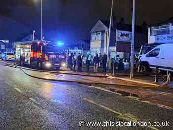New Road Rainham fire: Cars destroyed and road closed
