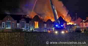 Dramatic footage shows huge blaze rip through former County Durham primary school