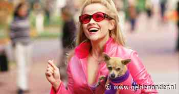 Reese Witherspoon verkleed als Elle Woods voor presentatie Legally Blonde-serie: ‘Een droom die uitkomt’