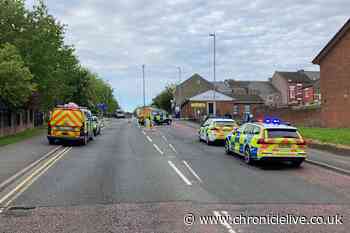 Gateshead road closed for five hours after collision leaves pedestrian in hospital
