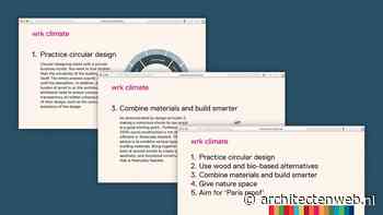 WRK Architecten deelt kennis rond duurzaam ontwerpen op eigen website
