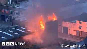Crews return to scene of fire at derelict building