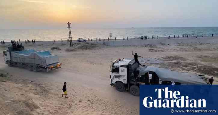 Supplies arrive in Gaza via new pier but land routes essential, says US aid chief