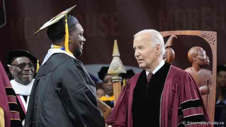 Biden tells Morehouse graduates that he hears their voices of protest over the war in Gaza