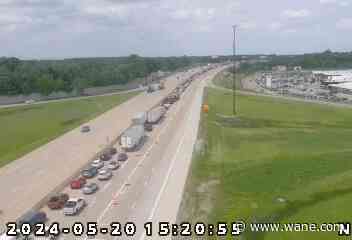 Car fire leads to traffic jam on I-69 north