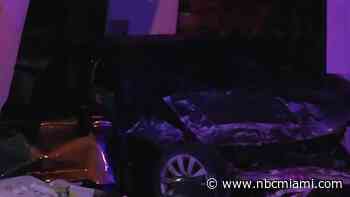 Female driver hospitalized after crashing into Hollywood building