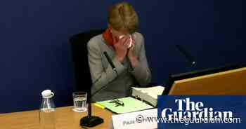 Former Post Office chief breaks down in tears at Horizon IT inquiry – video