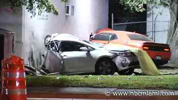 Two cars crash into NW Miami-Dade church, causing damage