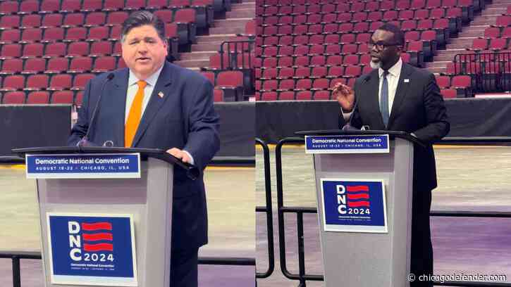 Pritzker Targets Trump in Pre-DNC Media Walkthrough at United Center