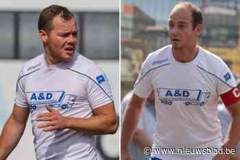 SCHOENEN AAN DE HAAK. Afzwaaiers Miguel Mortier en Pieter Devoldere speelden zowat hun hele Lichterveldse periode samen: “We kennen elkaar door en door”