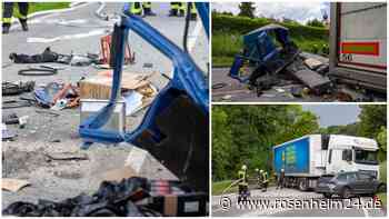 Unfall auf B299 bei Trostberg: Bundesstraße gleicht Trümmerfeld – eine Person verletzt