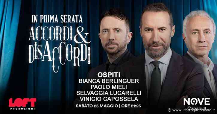 Berlinguer, Mieli, Lucarelli e Capossela ospiti di Sommi ad Accordi&Disaccordi il 25 maggio alle 21.15 su Nove. Con Travaglio e Scanzi