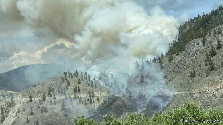 Wildfire burns out of control near Spences Bridge